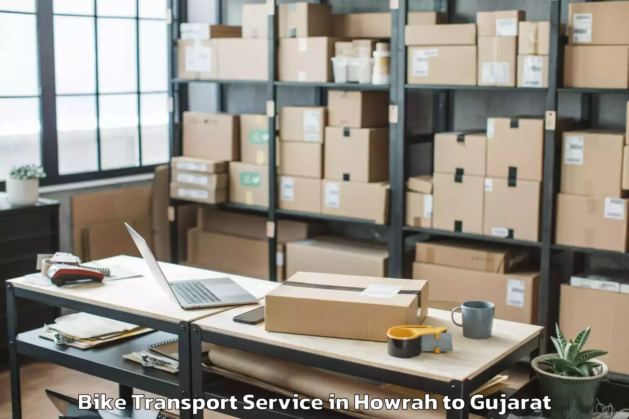 Efficient Howrah to Wadhwan Bike Transport